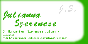 julianna szerencse business card